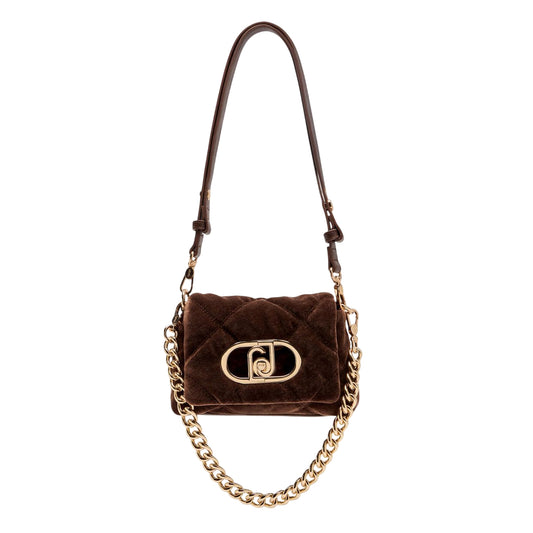 Borsa LaPuffy piccola in velluto marrone