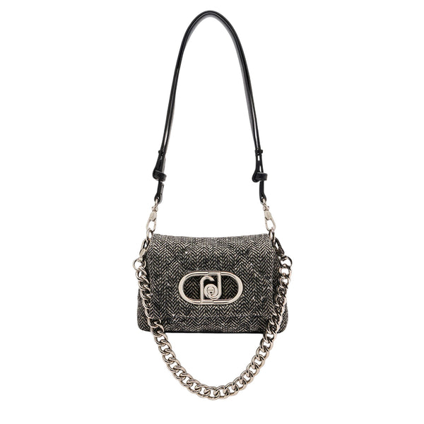 Borsa LaPuffy piccola in tessuto chevron