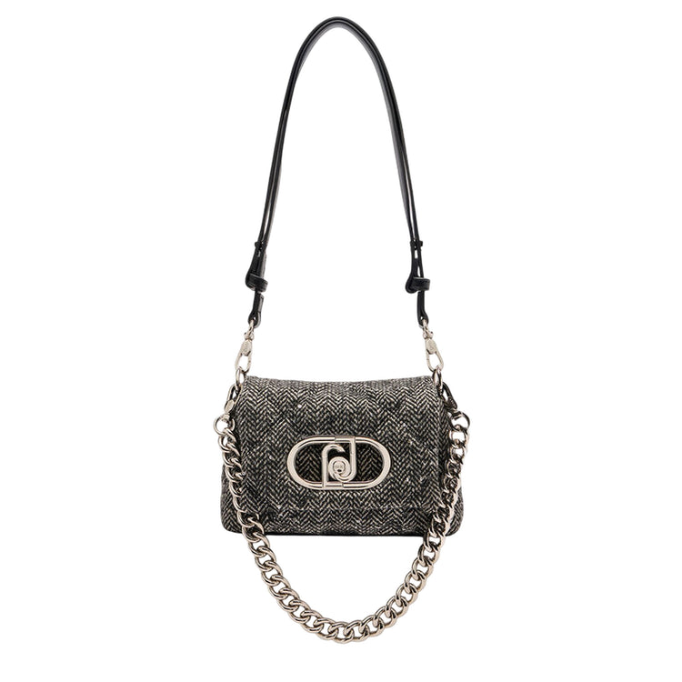 Borsa LaPuffy piccola in tessuto chevron