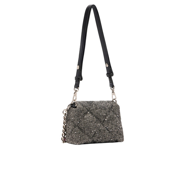 Borsa LaPuffy piccola in tessuto chevron retro