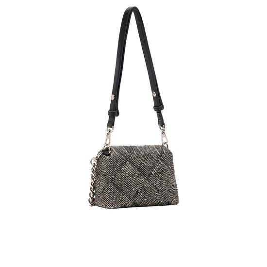 Borsa LaPuffy piccola in tessuto chevron retro