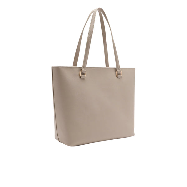 Borsa Shopping Donna con logo rilievo Beige retro