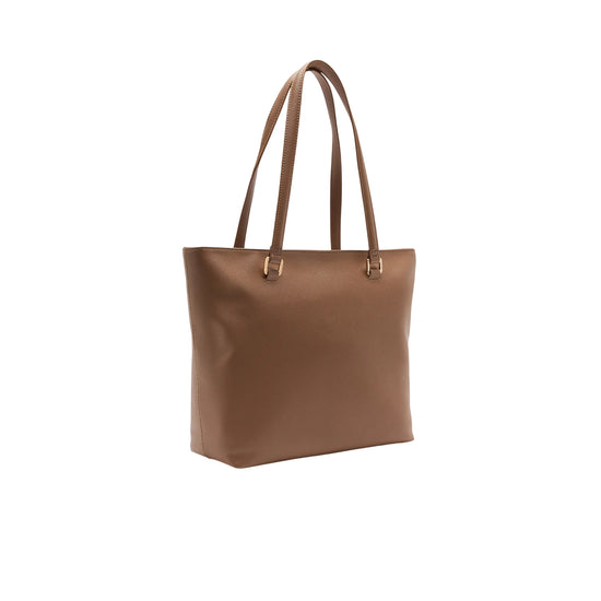 Borsa Shopping Donna con logo rilievo Marrone retro