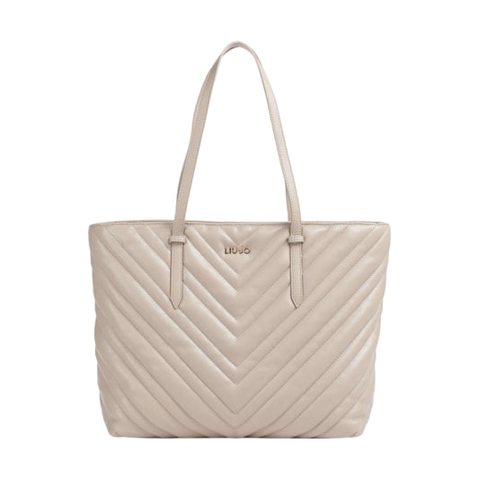 Borsa Donna Shopping grande matelassé beige