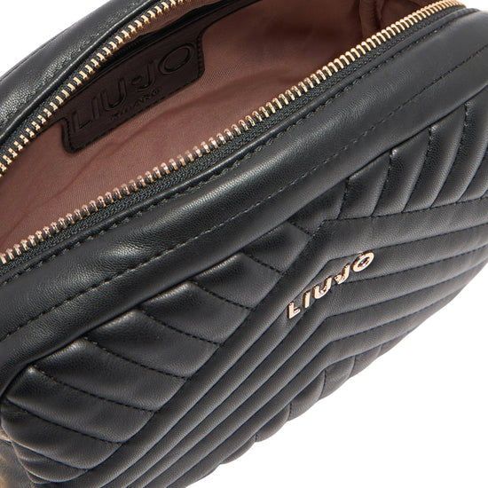 Borsa a tracolla Donna chevron con pochette Nero dettaglio