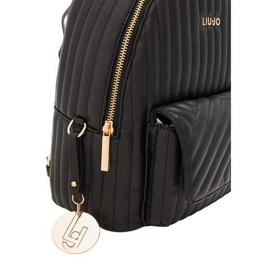 Zaino Donna design matelassé Nero dettaglio