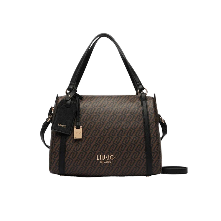 Borsa a bauletto Donna con logo all over marrone