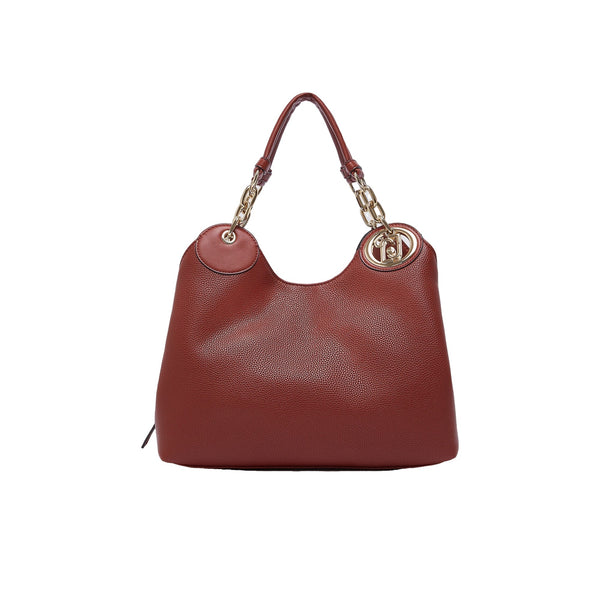 Borsa stachel media Donna in tinta unita rossa
