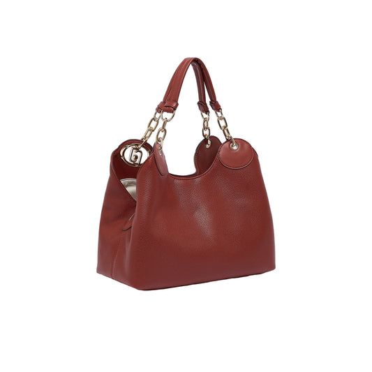 Borsa stachel media Donna in tinta unita rossa
