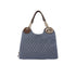 Borsa stachel media Donna effetto denim logato