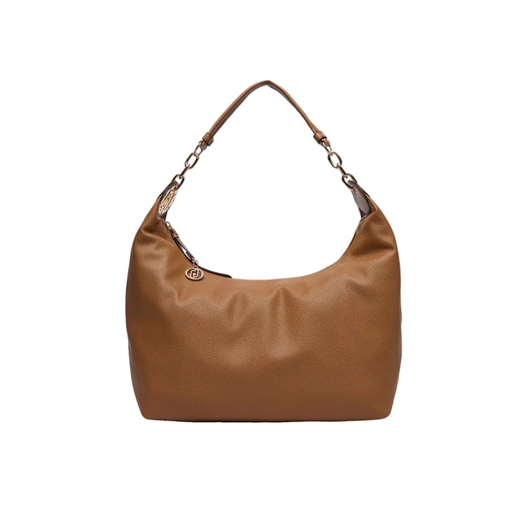 Borsa a spalla Donna Marrone con dettagli dorati