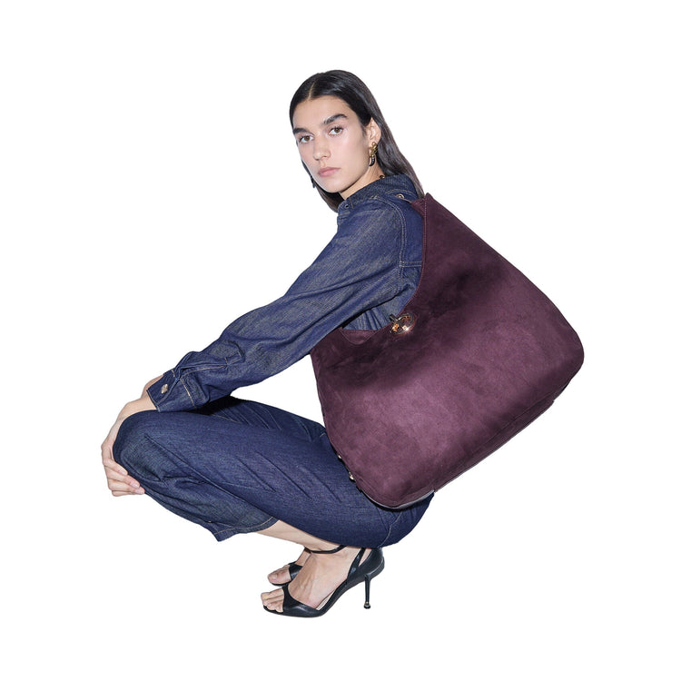 Borsa Hobo Donna modello grande Bordeaux