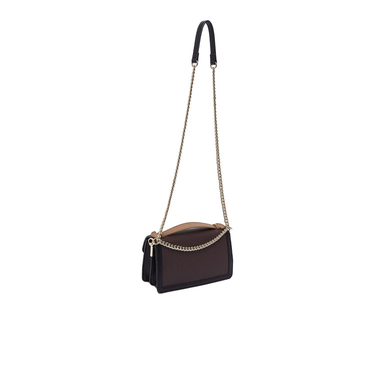 Borsa piccola Donna con tracolla catena, colore bordeaux retro