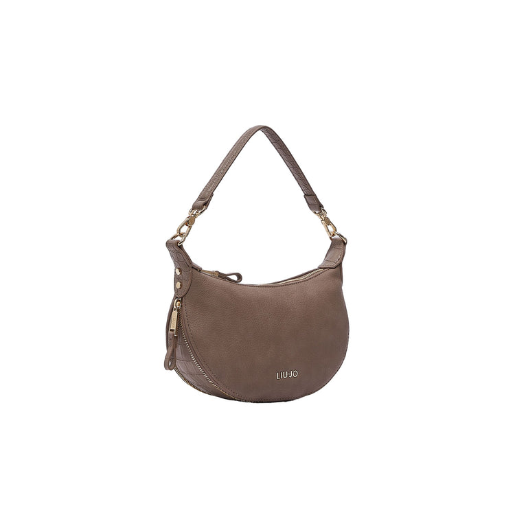 Borsa Hobo piccola Donna effetto nabuk beige