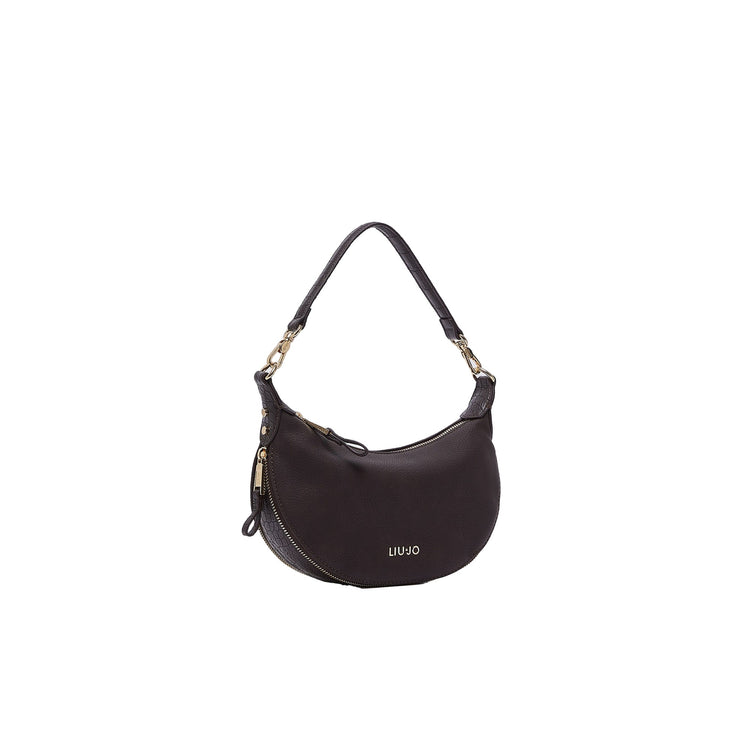Borsa Hobo piccola Donna effetti nabuk marrone scuro
