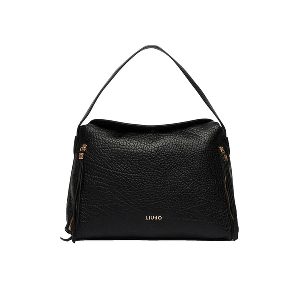 Borsa a spalla Donna con dettagli zip Nero