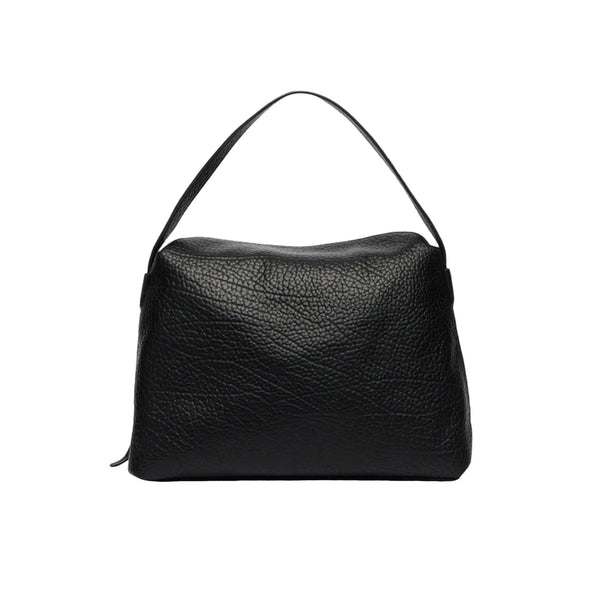 Borsa a spalla Donna con dettagli zip Nero retro