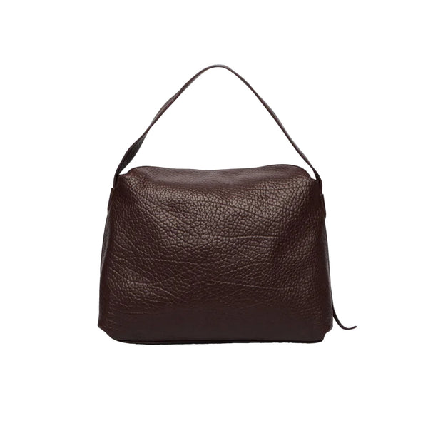 Borsa a spalla Donna con dettagli zip bordeaux, retro