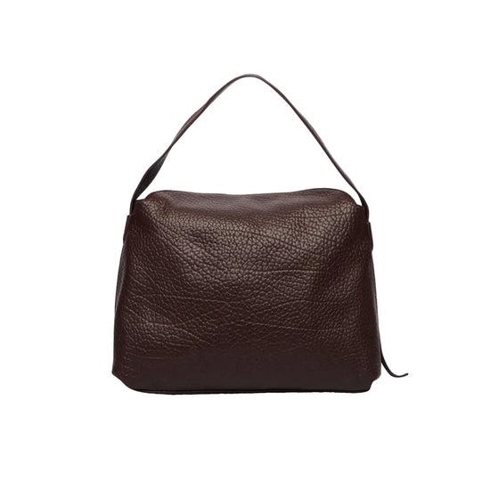 Borsa a spalla Donna con dettagli zip bordeaux, retro