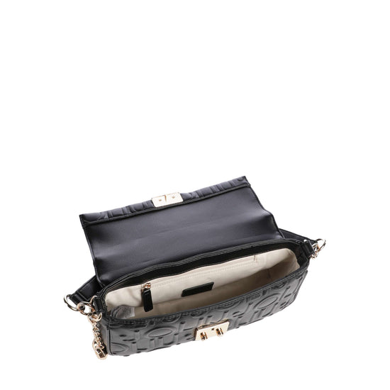 Borsa a spalla Donna con logo a rilievo nero interno