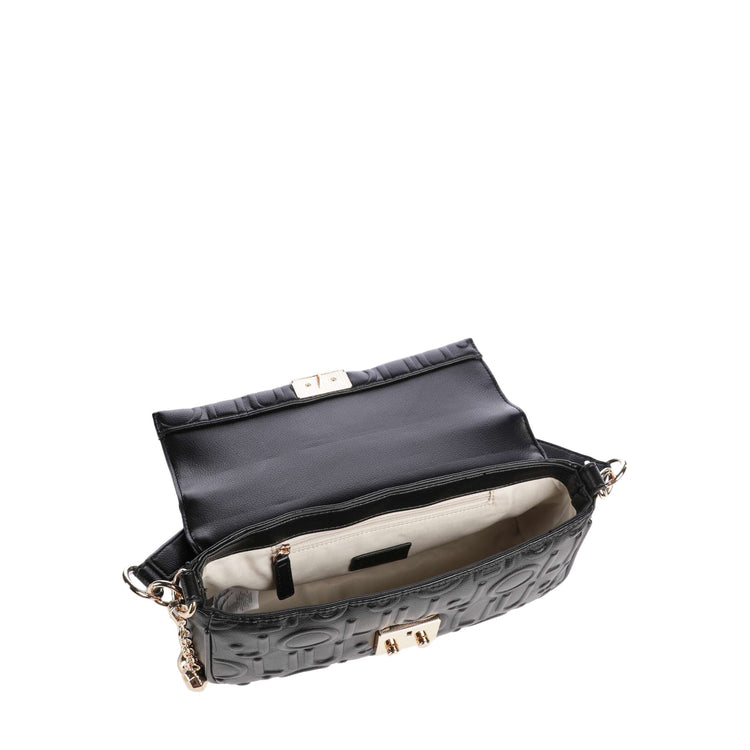 Borsa a spalla Donna con logo a rilievo nero interno