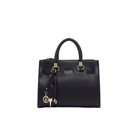Borsa satchel piccola Donna con charms, colore nero