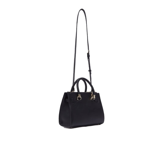 Borsa satchel piccola Donna con charms, colore nero retro