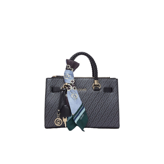 Borsa satchel piccola Donna con logo all over Nero