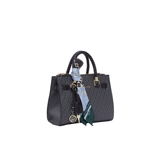 Borsa satchel piccola Donna con logo all over Nero