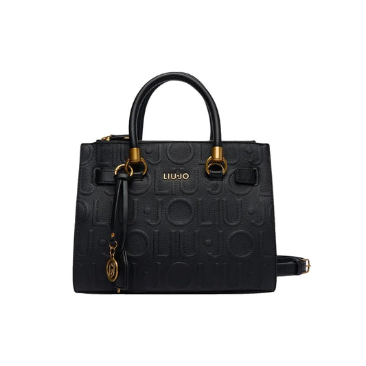Borsa satchel piccola logata nero