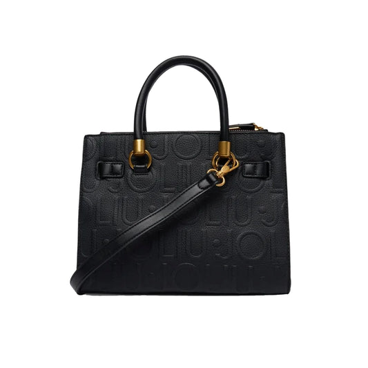 Borsa satchel piccola logata nero retro
