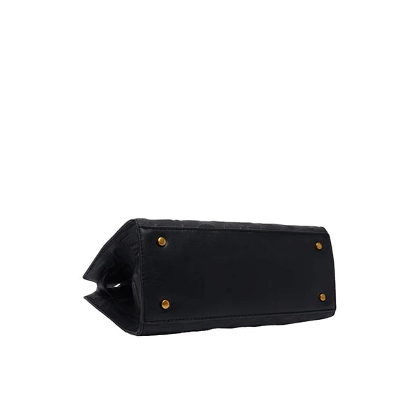 Borsa satchel piccola logata nero