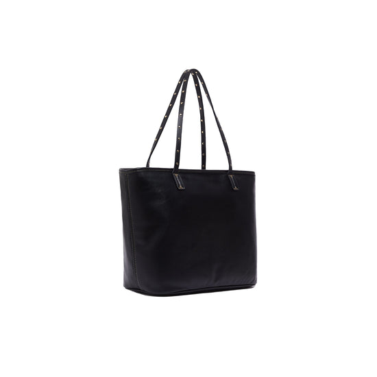Borsa tote media Donna Nero retro