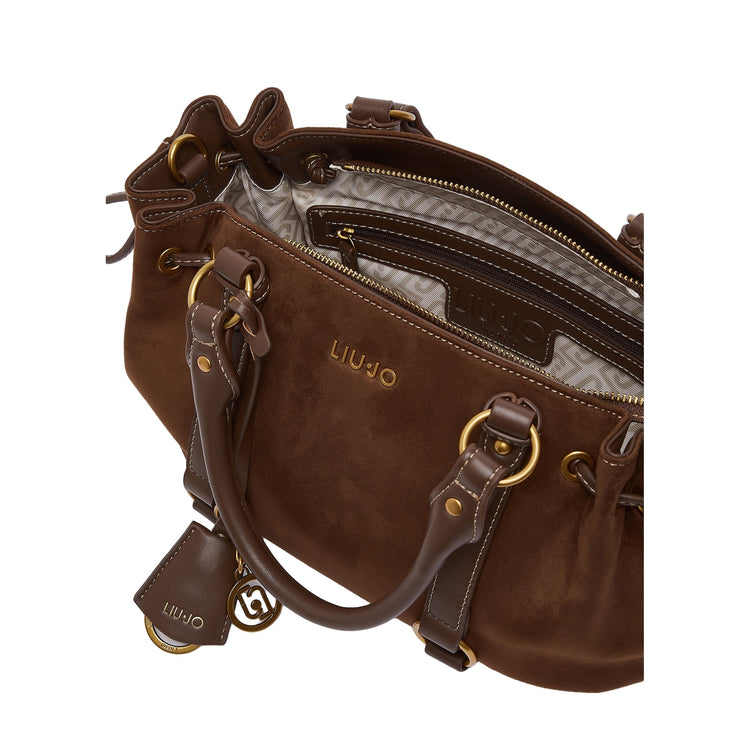 Borsa bauletto Donna in microfibra marrone internoo