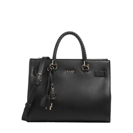 Borsa satchel Donna con manici intrecciati Nero