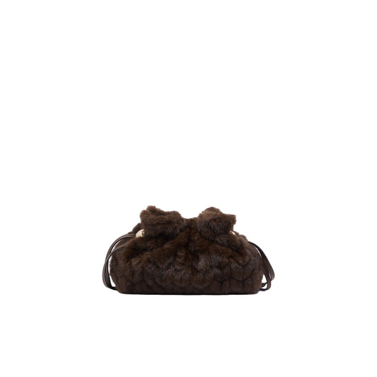 Borsa piccola Donna Riccy in pelliccia marrone