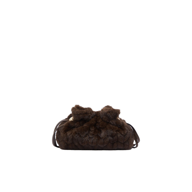 Borsa piccola Donna Riccy in pelliccia marrone