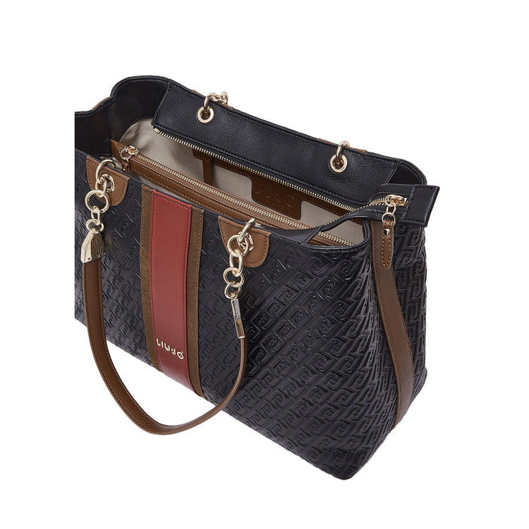 Borsa Tote Donna con logo embossed Nero interno