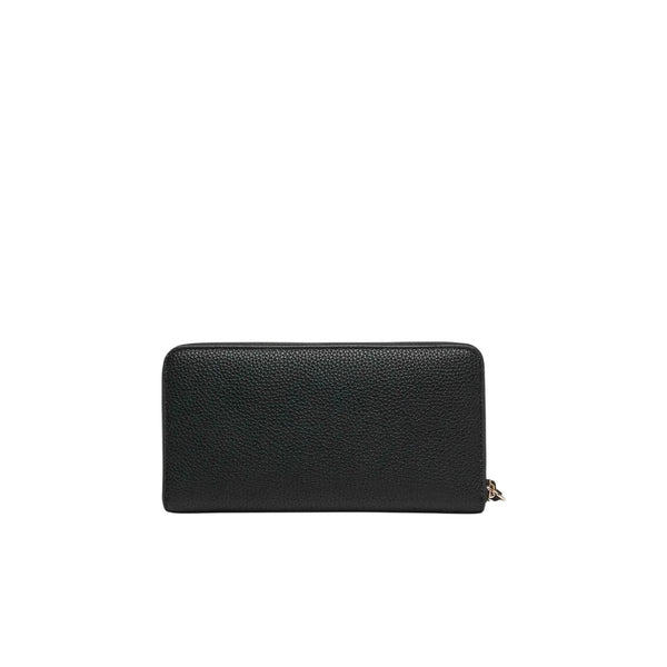 Portafoglio grande Donna nero con charm logo retro