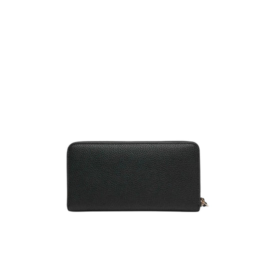 Portafoglio grande Donna nero con charm logo retro