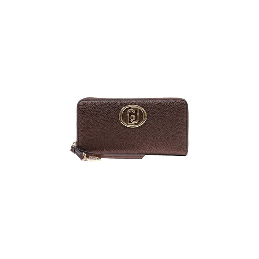 Portafoglio grande Donna con charm logo Marrone