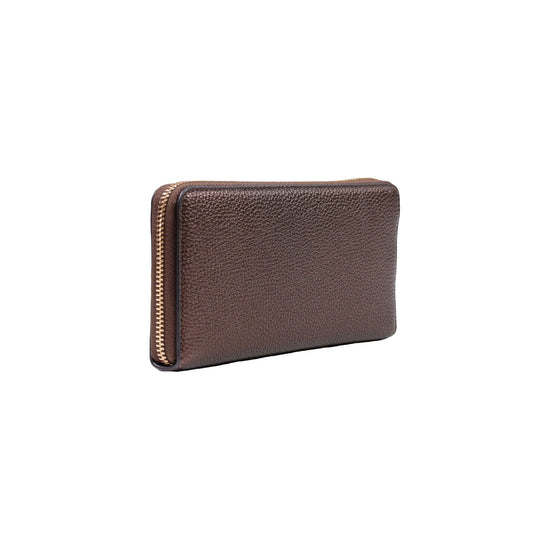 Portafoglio grande Donna con charm logo Marrone retro