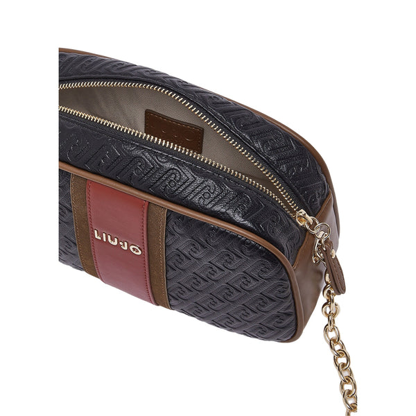 Borsa a tracolla Donna con logo embossed Nero dettaglio