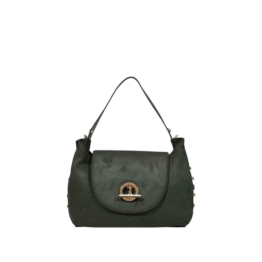 Borsa Donna media con borchie Verde scuro