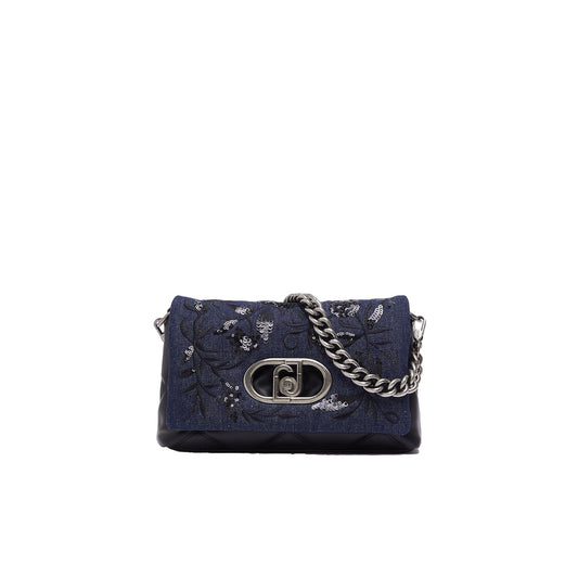 Borsa Donna LaPuffy in denim con ricamo
