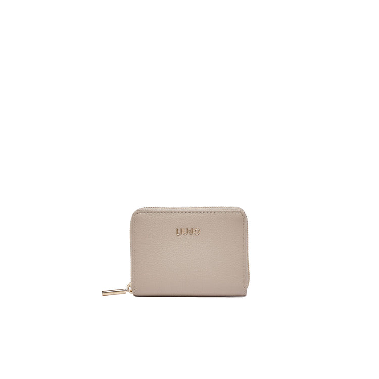Portafoglio piccolo Donna con zip panna