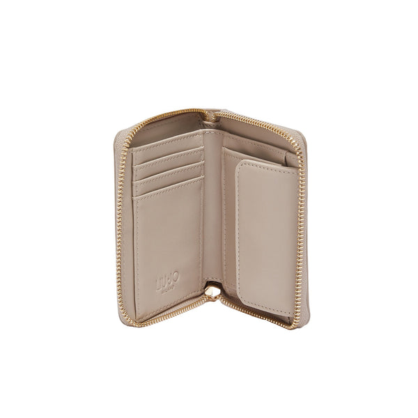Portafoglio piccolo Donna con zip panna interno