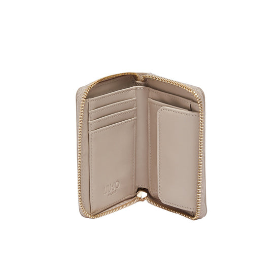 Portafoglio piccolo Donna con zip panna interno