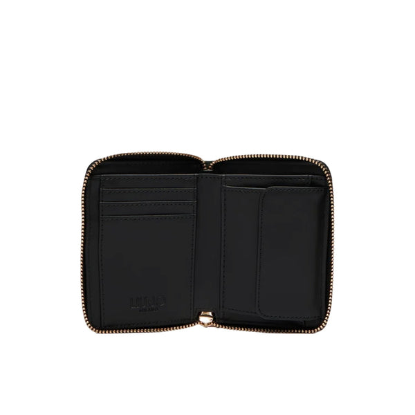 Portafoglio piccolo Donna design logato nero interno