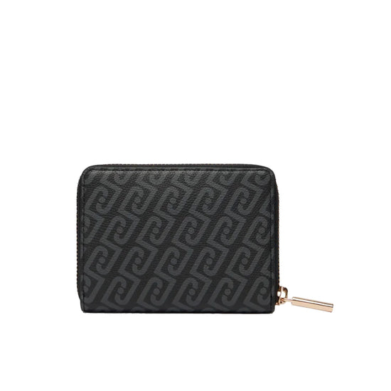 Portafoglio piccolo Donna design logato nero retro